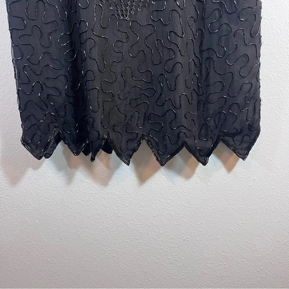 Petra Black Beaded Sequin 2pc Formal Gown Maxi Skirt set size 16 - Picture 12 of 16